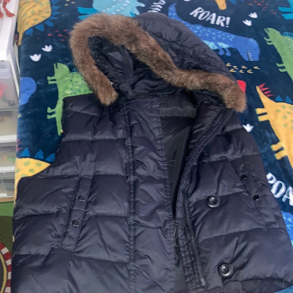 Women warm Jackets Sleeveless Puffer Vest with Fur